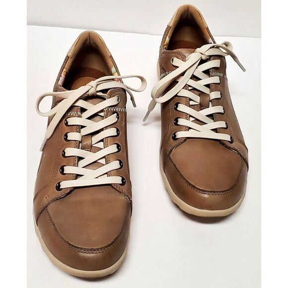 Cobb Hill Amalie Comfort Shoes WOM US11 CH9548 Taupe Leather Lace Up Sneakers - Picture 6 of 16